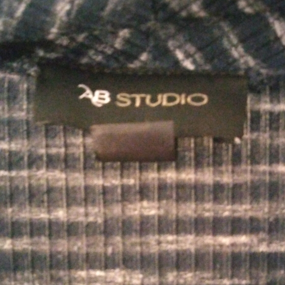 AB Studio Blue and Gray Cardigan Sweater - Picture 2 of 6